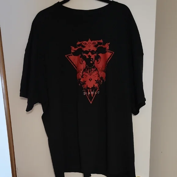 Black T-Shirt Diablo, Size 4 XL, New - Picture 1 of 3